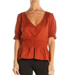 Modcloth Orange Brunch Top XL